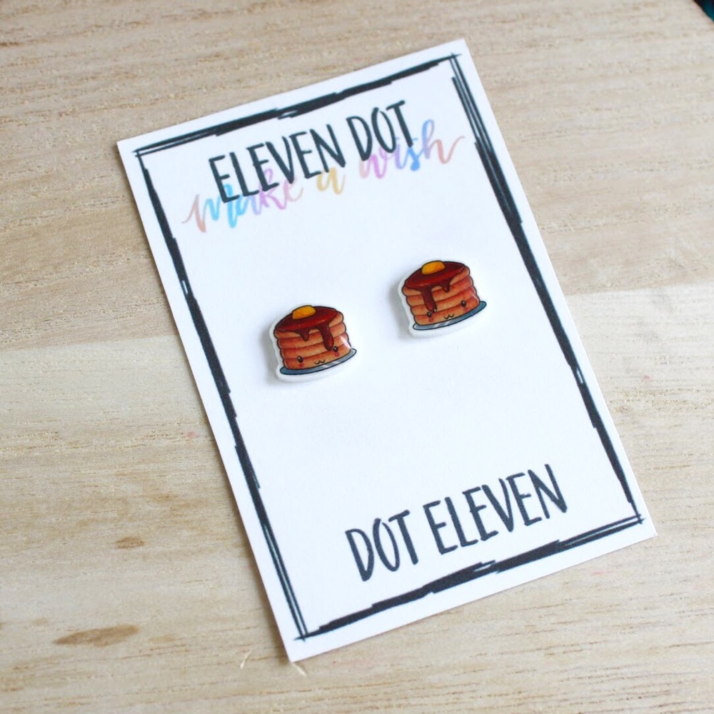 Kawaii Pancake Breakfast Stack Food Stud Earrings